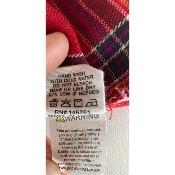 Fantastic Fawn Red Plaid Button Down Shirt Women’s Sm Soft Flannel Double Pocket - Picture 9 of 11